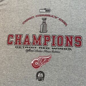 Vintage NHL Detroit Red Wings 2002 Champions Gray “Official Locker Room Edition”